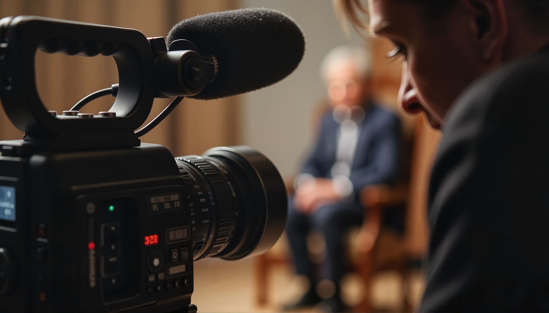 a man being recorded - professional video